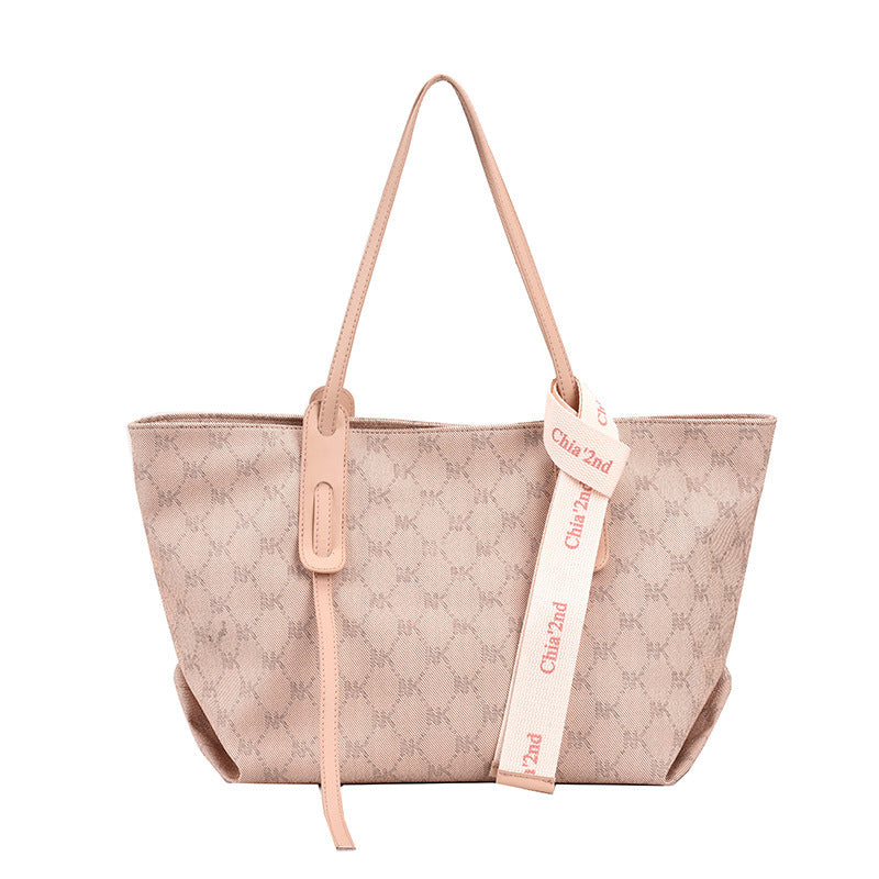 Lettered Shoulder Tote Bag