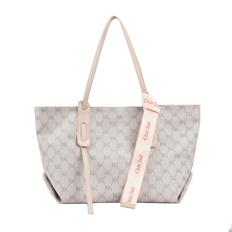 Lettered Shoulder Tote Bag