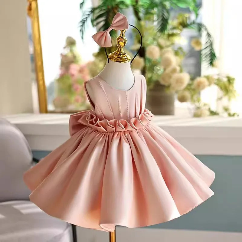 Peach Ribbon Rose Twirl Dress