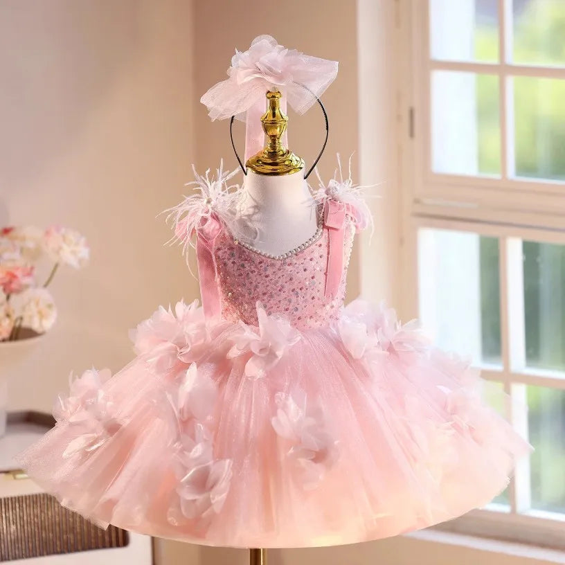 open lace back dress Blush Feather-Dream Party Dress – The Posh Collection