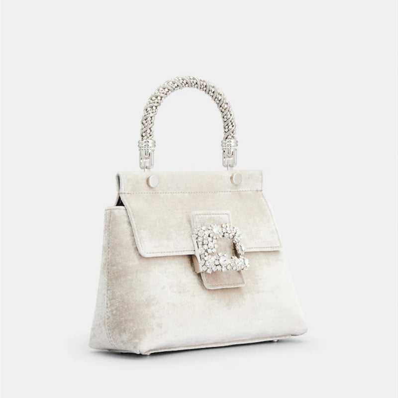 Metallic Velvet Rhinestone Handbags