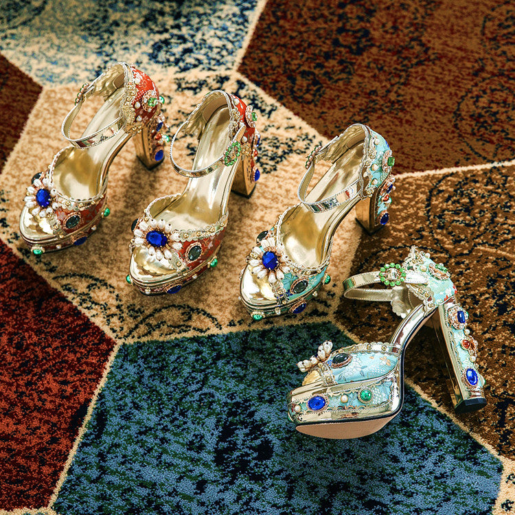 Crystal Ornamentation High Heels