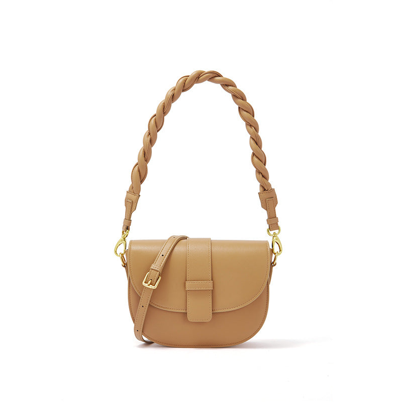 Trendy Semi-Circle Leather Bag