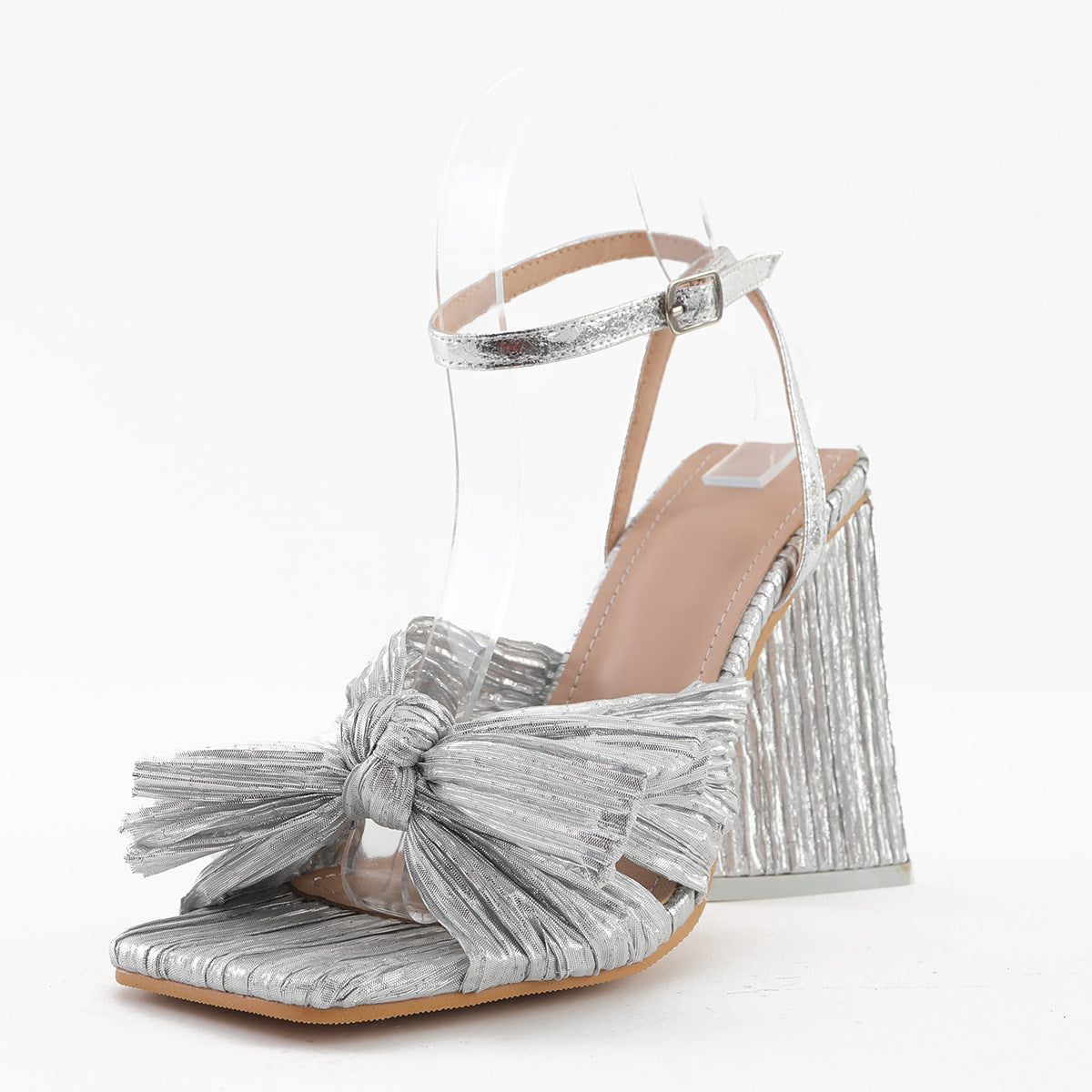 Silk High Heel Sandals