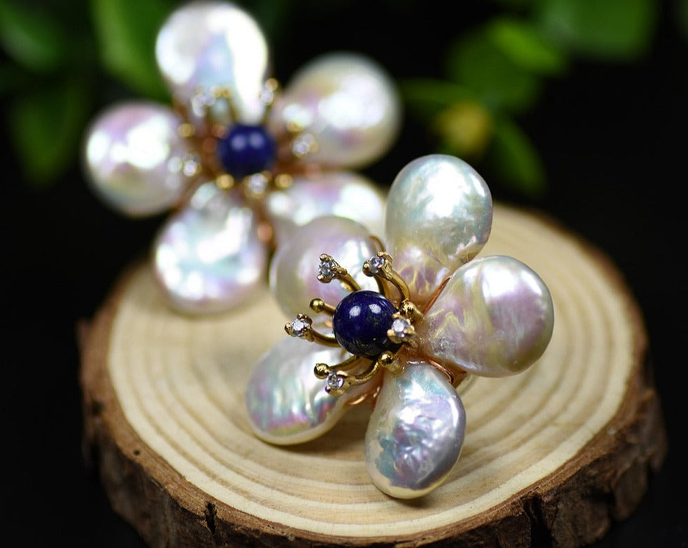Handmade Lapis Lazuli Stud Earrings