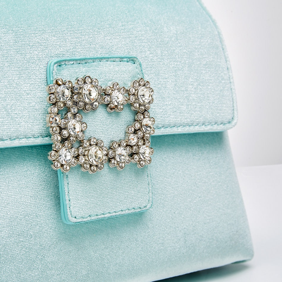 Metallic Velvet Rhinestone Handbags