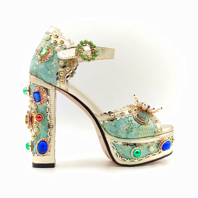 Crystal Ornamentation High Heels
