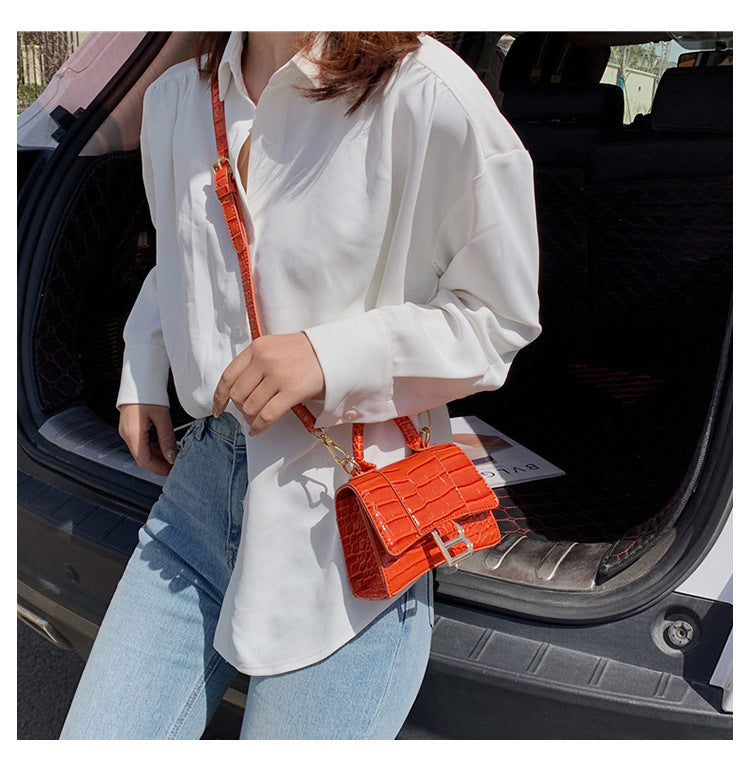 Crocodile Patterned Shoulder Bag