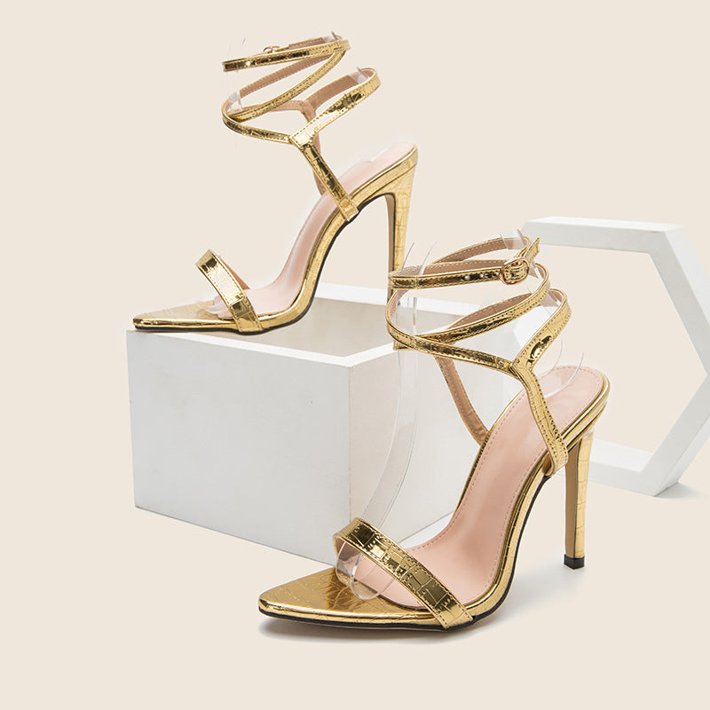 Lace-up Stiletto Sandals