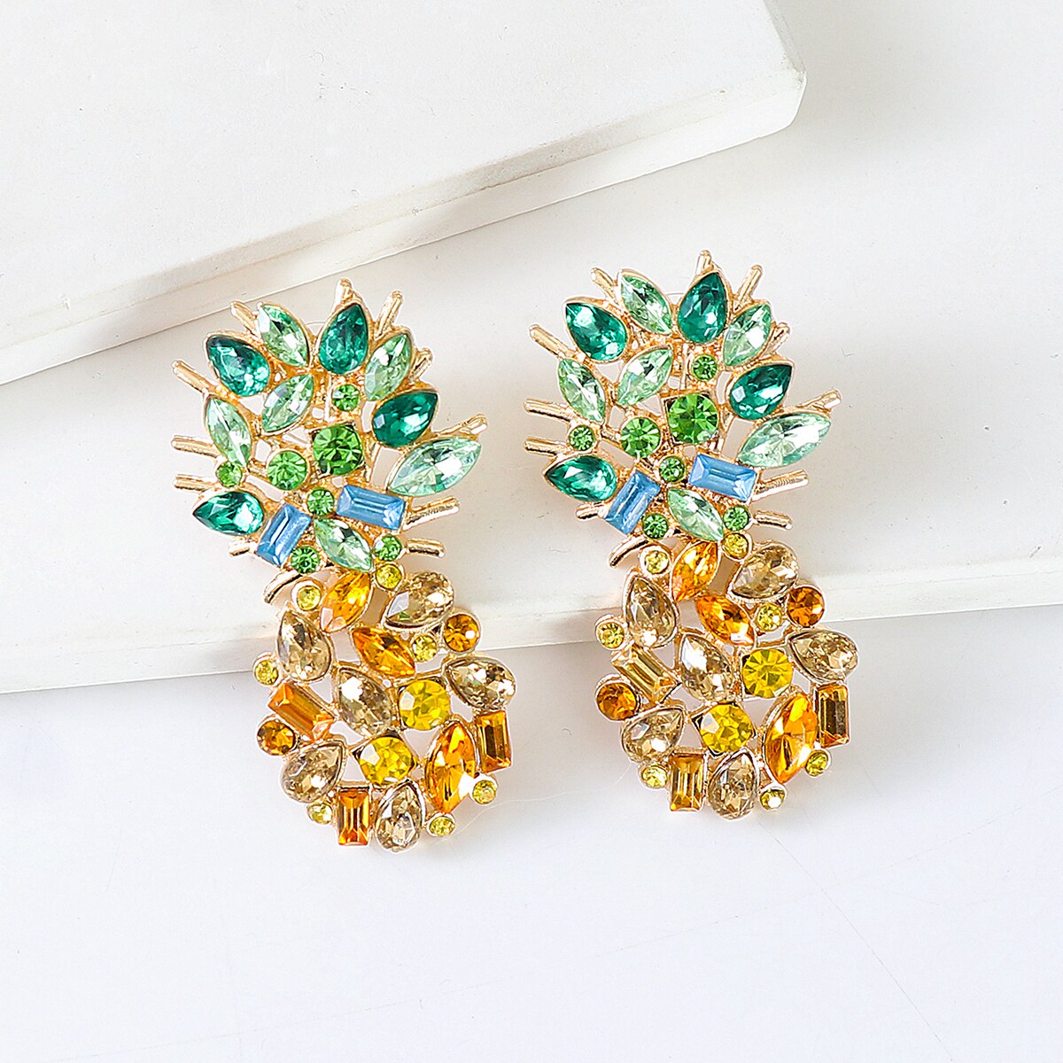 Fashion Summer Pineapple Crystal Earrings