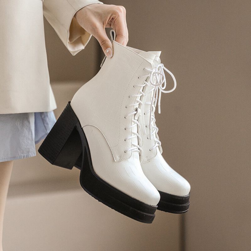 Leather Platform Boots