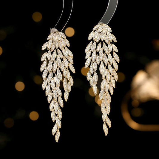 Luxury Tassel Leaf Earrings