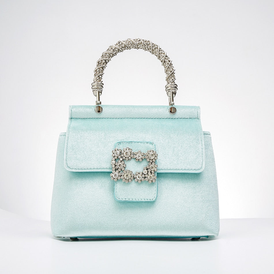 Metallic Velvet Rhinestone Handbags
