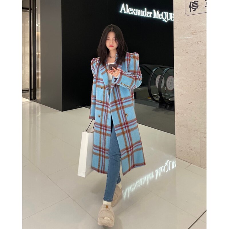 Woolen Checkered Coat
