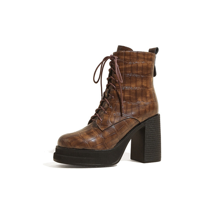 Leather Platform Boots