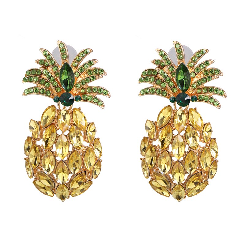 Fashion Summer Pineapple Crystal Earrings
