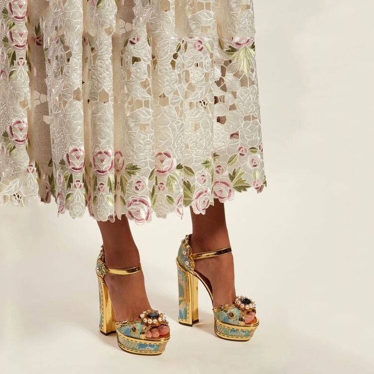 Crystal Ornamentation High Heels