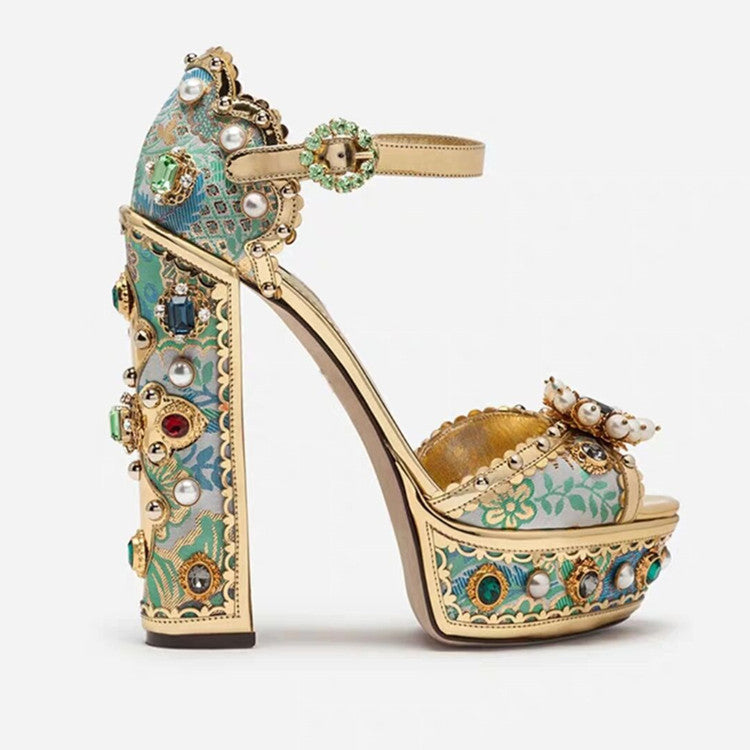 Crystal Ornamentation High Heels