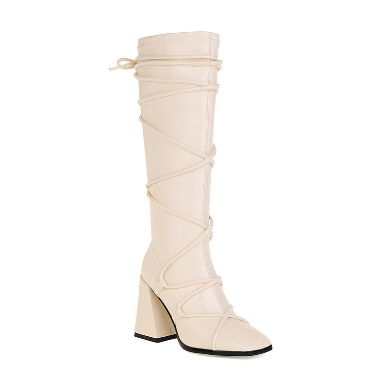 High Heels Stretch Knee High Boots