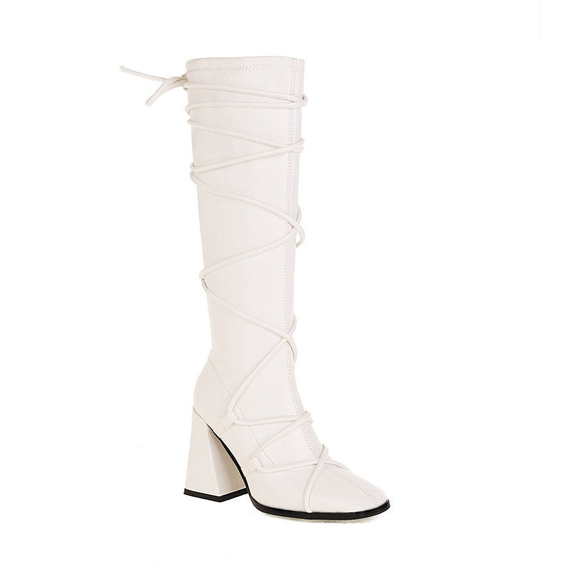 High Heels Stretch Knee High Boots
