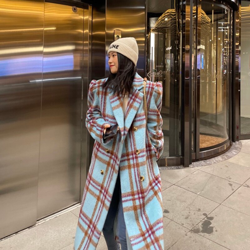 Woolen Checkered Coat