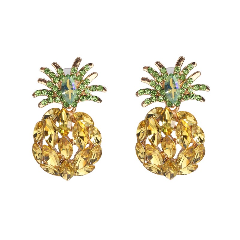 Fashion Summer Pineapple Crystal Earrings