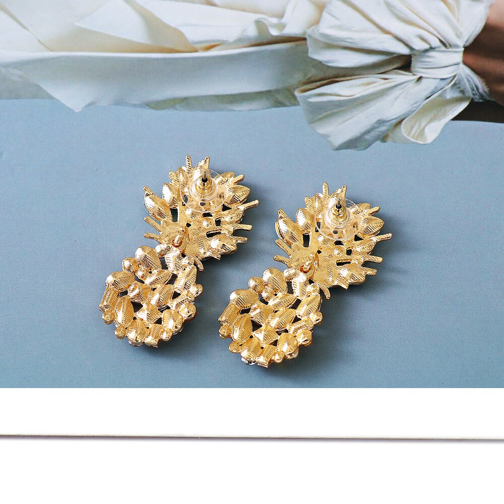 Fashion Summer Pineapple Crystal Earrings