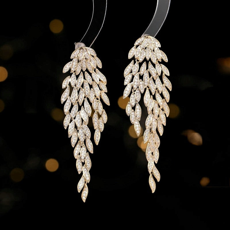 Luxury Tassel Leaf Earrings