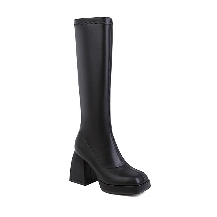 Chunky Knee High Platform Boots