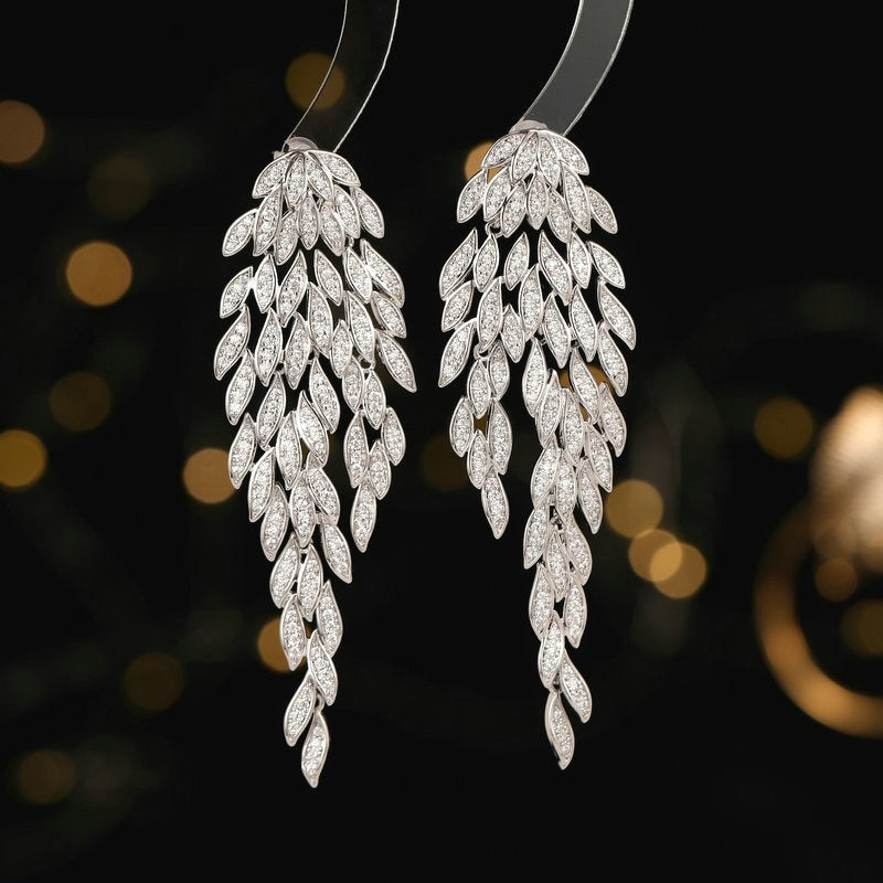 Luxury Tassel Leaf Earrings