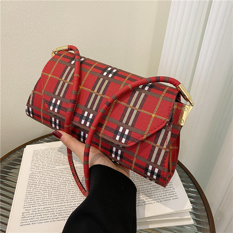 Trendy Plaid Shoulder Bag