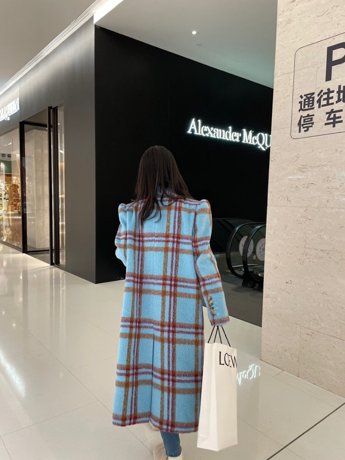 Woolen Checkered Coat