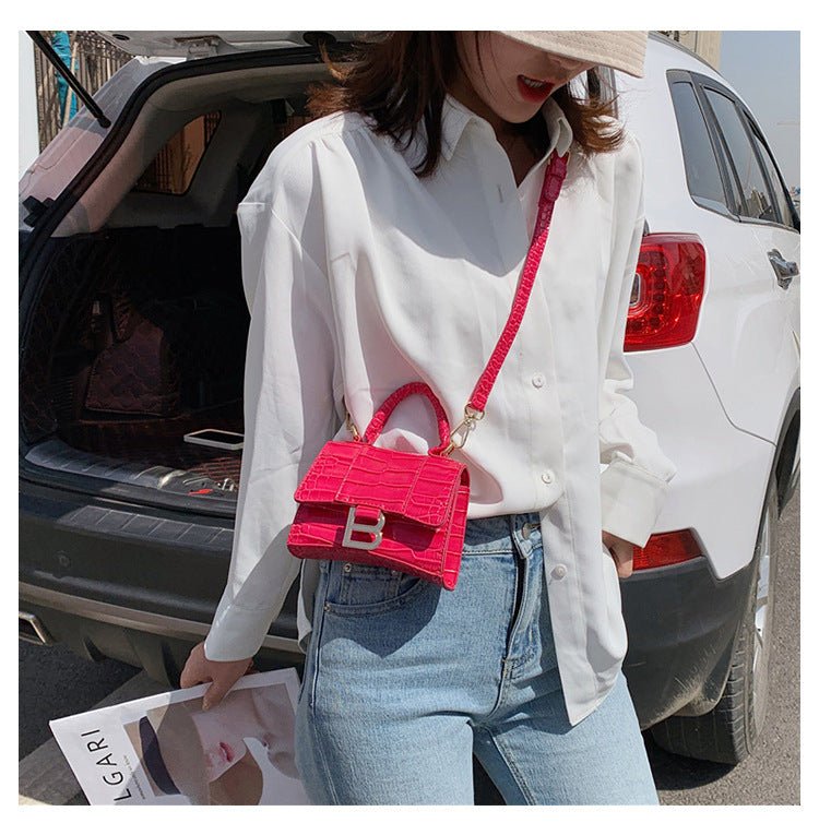 Crocodile Patterned Shoulder Bag