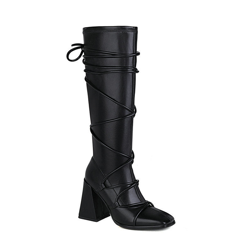 High Heels Stretch Knee High Boots