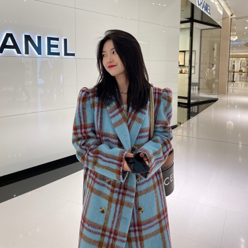 Woolen Checkered Coat