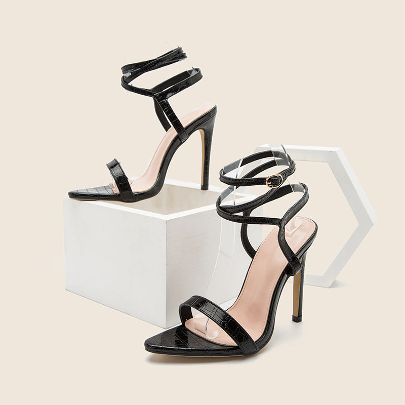 Lace-up Stiletto Sandals