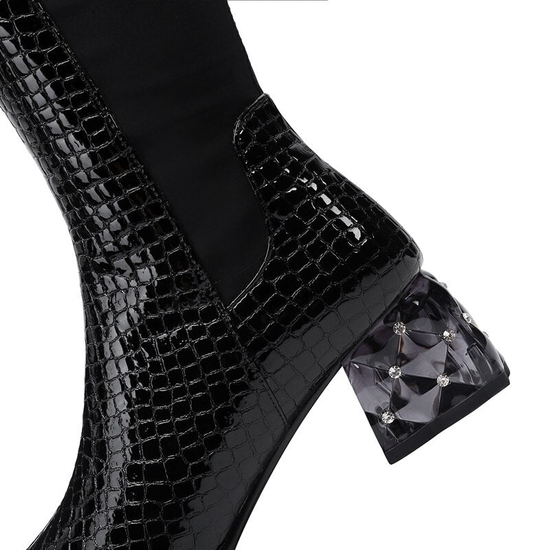 New Genuine Leather Knee-High Boots