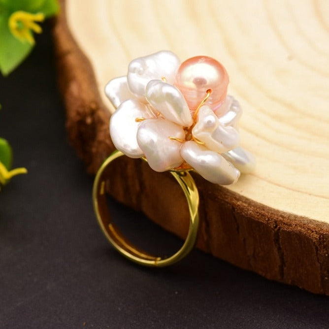 Handmade Fresh Water Baroque Pearl Ring