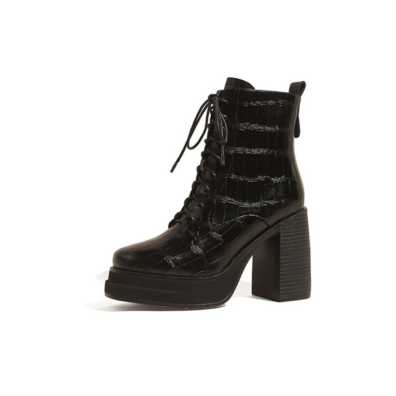 Leather Platform Boots