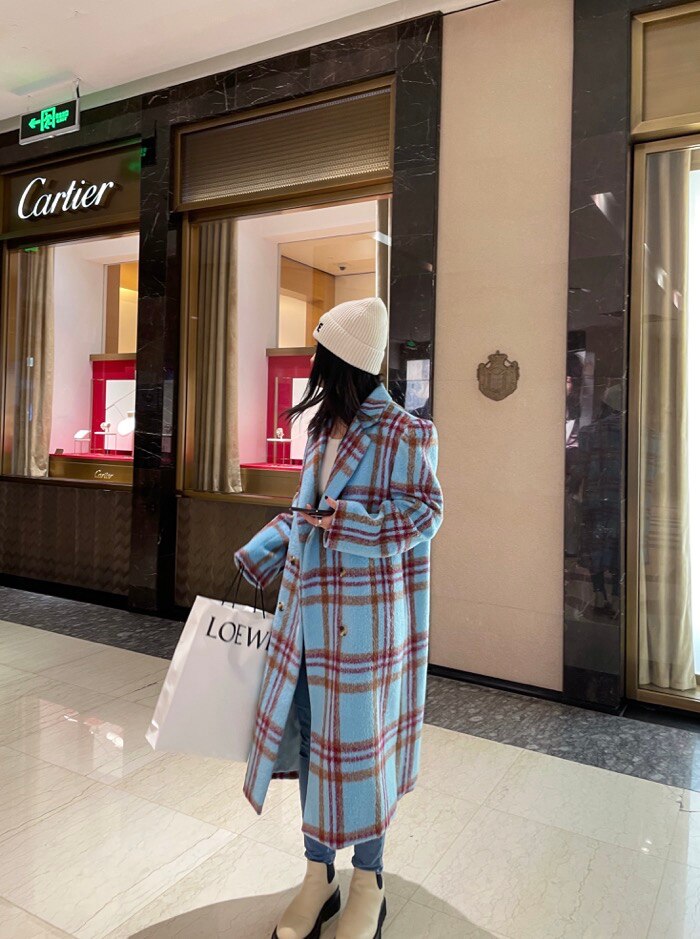 Woolen Checkered Coat