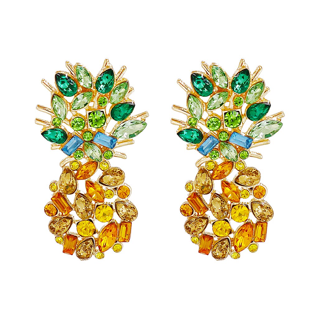 Fashion Summer Pineapple Crystal Earrings