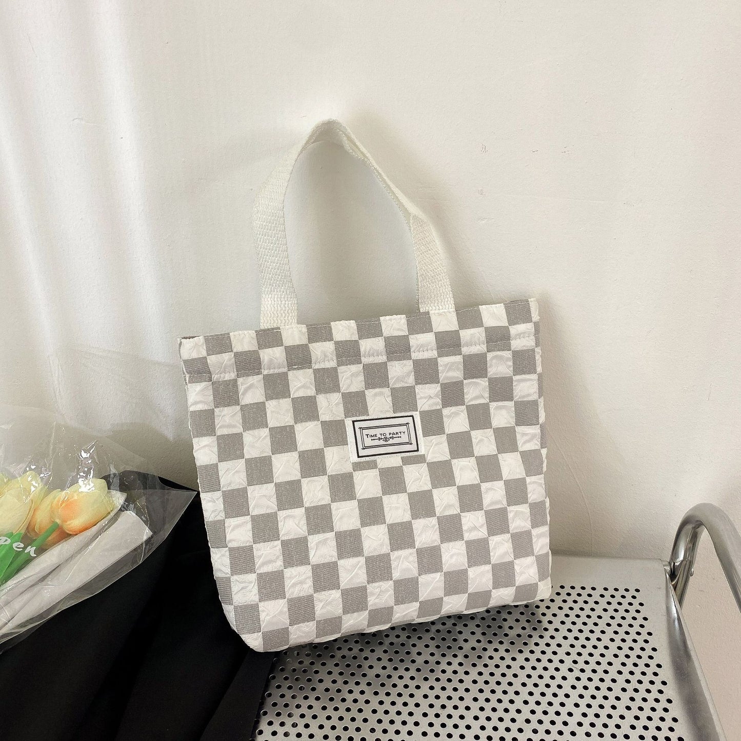 Bubble Grid Canvas Bag