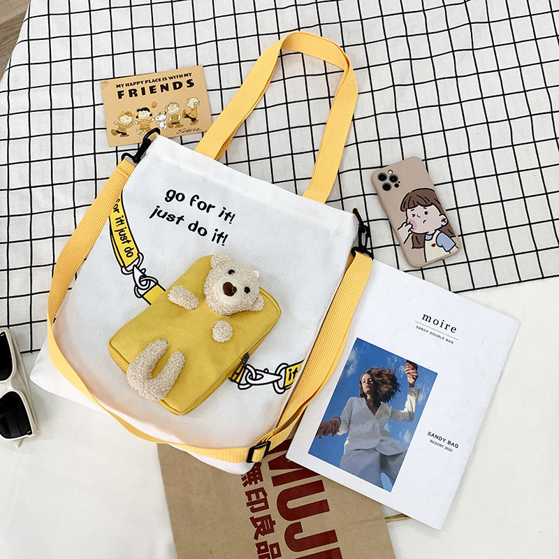 Bear Doll Canvas Bag