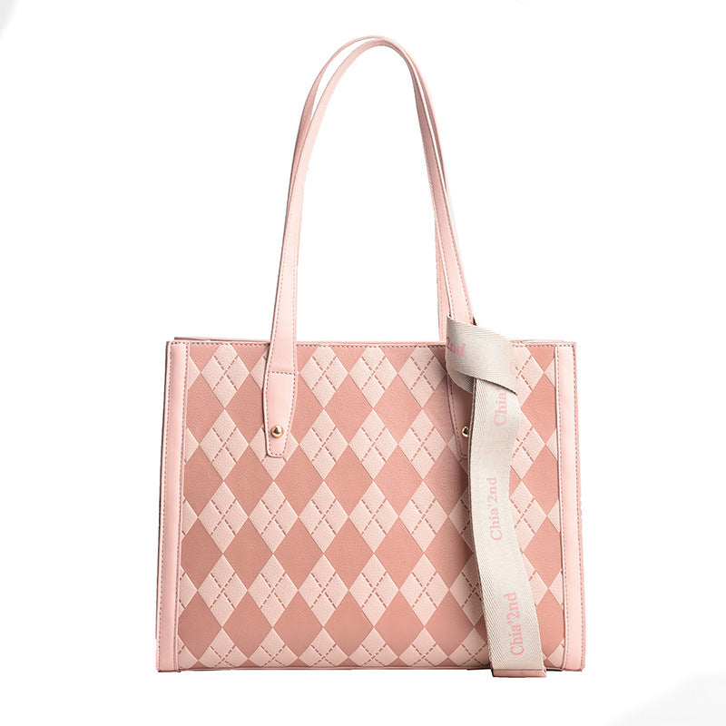 Checkerboard Rhombus Shoulder Bag