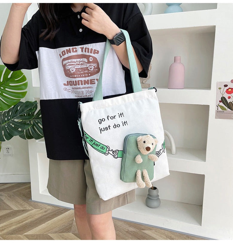 Bear Doll Canvas Bag