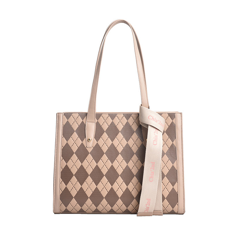 Checkerboard Rhombus Shoulder Bag