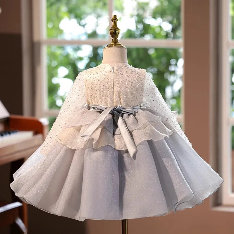 Frost Pearl Ruffle Dress