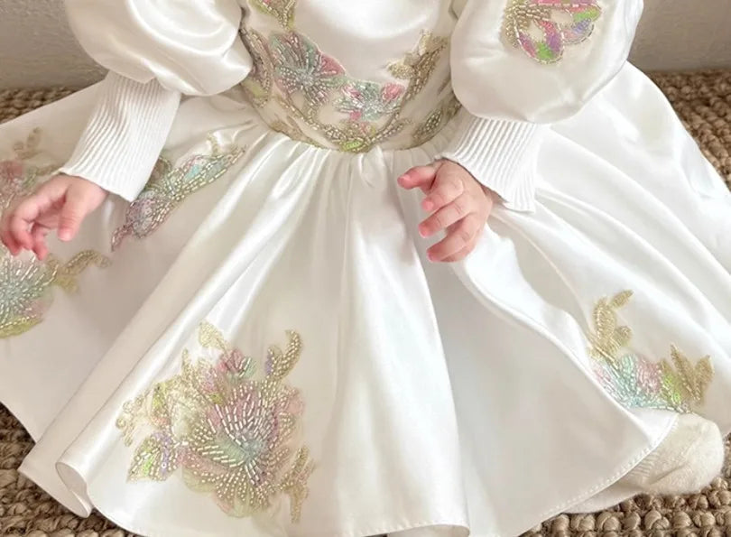 Snow Blossom Puff Dress