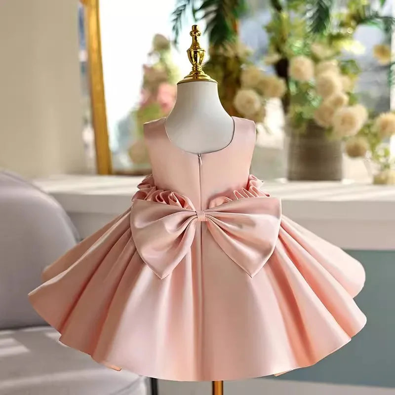 Peach Ribbon Rose Twirl Dress