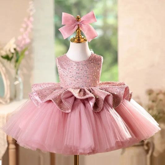 Blushing Bow Peplum Princess Dress